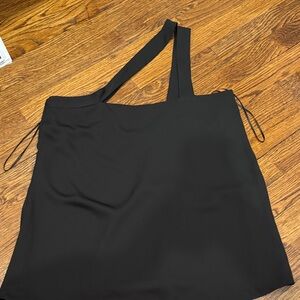 Amanda Prichard Black Asymmetrical Strap Top